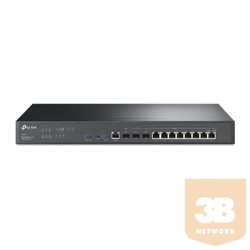 TP-LINK Vezetékes VPN Router 2xSFP+(10GE) + 1xWAN/LAN(1GE) + 8xWAN/LAN(1GE) + 1xkonzol port + 2xUSB, ER8411