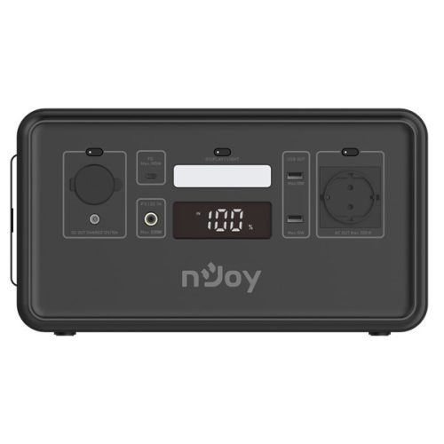 NJOY Töltő állomás - Power Base 300 (Tárolt energia: 296W, Napelemről, szivargyújtóról tölthető, Bluetooth, LED lámpa)