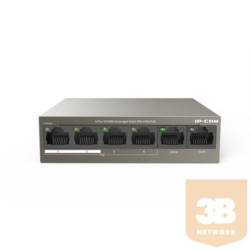 IP-COM Switch PoE - F1106P-4-63W (6x100Mbps; 4 af/at PoE port; 58W)