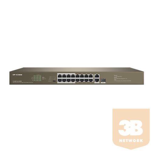 IP-COM Switch PoE - F1118P-16-250W (16x100Mbps + 2x1Gbps; 1x1Gbps SFP; 16 af/at PoE+ port; 230W)