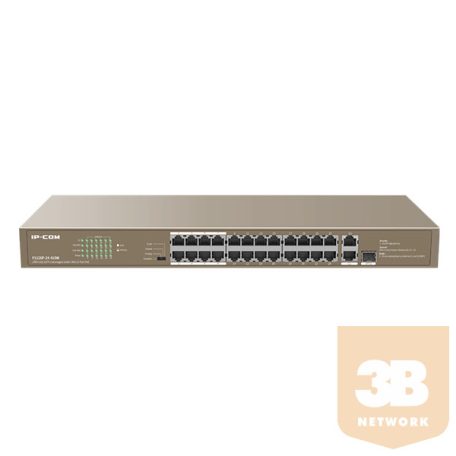 IP-COM Switch PoE - F1126P-24-410W (24x100Mbps + 2x1Gbps; 1x1Gbps SFP; 24 af/at PoE+ port; 370W)