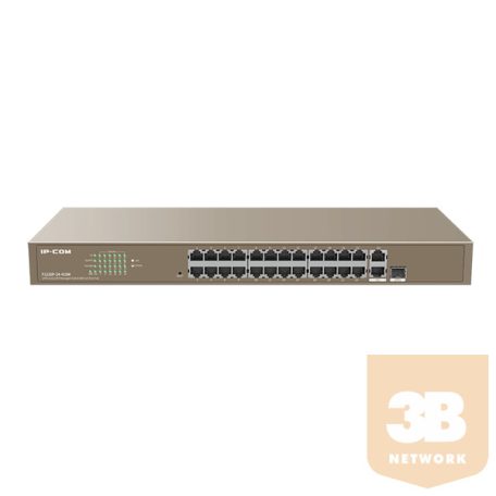 IP-COM Switch Vezérelhető PoE - F1226P-24-410W (24x100Mbps + 2x1Gbps; 1x1Gbps SFP; 24 af/at PoE+ port; 370W)
