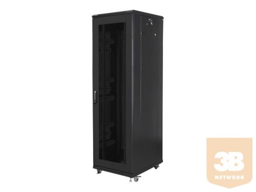 LANBERG 19" álló rack szekrény 42U/600x800 flat pack with mesh door black