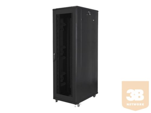 LANBERG 19" álló rack szekrény 42U/800x1000 flat pack with mesh door black