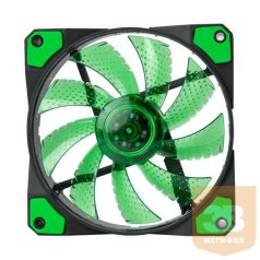   Marvo Cooler 12cm - FN-10 GN (16dB; max. 90,38 m3/h; 3pin csatlakozó; ház hűtésre, zöld LED)