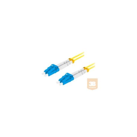 LANBERG optikai patch kábel SM LC/UPC-LC/UPC duplex 2m LSZH g657a1 3.0mm yellow