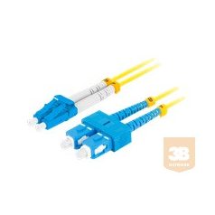   LANBERG optikai patch kábel SM SC/UPC-LC/UPC duplex 1m LSZH g657a1 3.0mm yellow