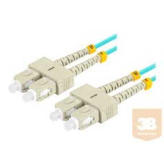   LANBERG optikai patch kábel MM SC/UPC-SC/UPC duplex 2m LSZH om3 50/125 3.0mm aqua