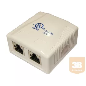 2 portos Cat5e FTP falon kívüli aljzat