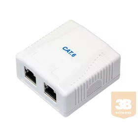 2 portos Cat6 FTP falon kívüli aljzat