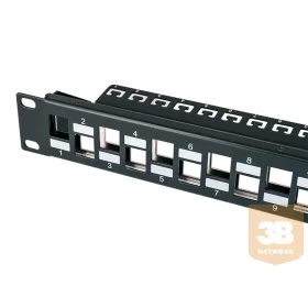 Üres FTP patch panel, 24 portos Cat6A modulhoz