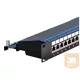 FTP Cat5e patch panel, 24 portos, fix tehermentesítő tálca