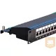 FTP Cat6 patch panel, 24 portos, tálcás, porvédő fedéllel