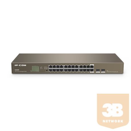 IP-COM Switch  - G1024F (24 port 1Gbps + 2 port 1Gbps SFP; rackbe szerelhető)