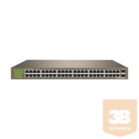 IP-COM Switch  - G1050F (48 port 1Gbps + 2 port 1Gbps SFP; 1U fém ház, rackbe szerelhető)