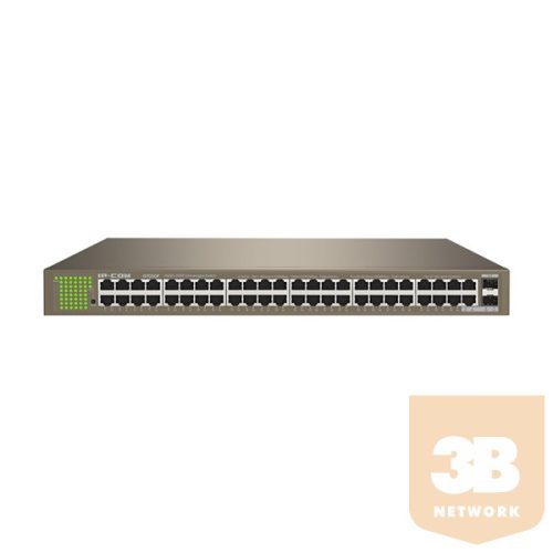 IP-COM Switch  - G1050F (48 port 1Gbps + 2 port 1Gbps SFP; 1U fém ház, rackbe szerelhető)