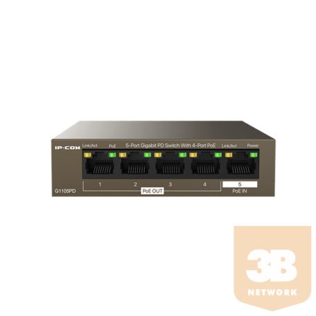 IP-COM Switch PoE - G1105PD (5x1Gbps; 4 af/at PoE+ port; 30W)