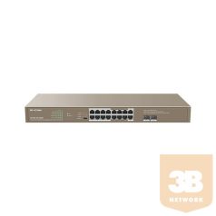   IP-COM Switch PoE - G1118P-16-250W (16x1Gbps; 2x SFP; 16 af/at PoE+ port; 230W, Rackbe szerelhető)