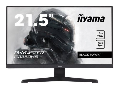 IIYAMA G2250HS-B1 21.5inch ETE VA-panel Gaming G-Master Black Hawk FreeSync 1920x1080 75Hz 250cd/m2 HDMI DP 1ms Speakers Black Tuner