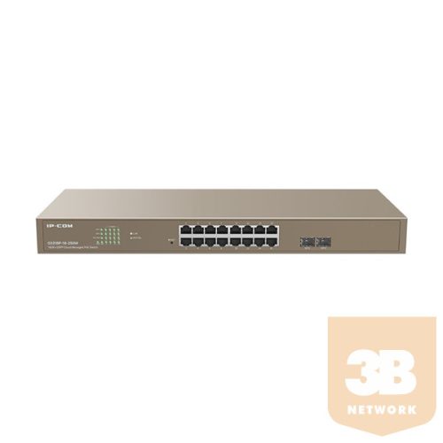 IP-COM Switch Vezérelhető PoE - G3318P-16-250W (16x1Gbps; 2x SFP; 16 af/at PoE+ port; 230W, Rackbe szerelhető)