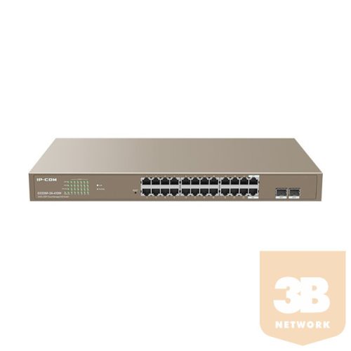 IP-COM Switch Vezérelhető PoE - G3326P-24-410W (24x1Gbps; 2x SFP; 24 af/at PoE+ port; 370W, Rackbe szerelhető)