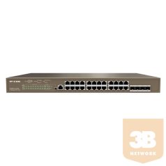   IP-COM Switch Vezérelhető PoE - G5328P-24-410W (L3; 24x1Gbps + 4xSFP port; 24 af/at PoE+ port; 370W; rack-mount)