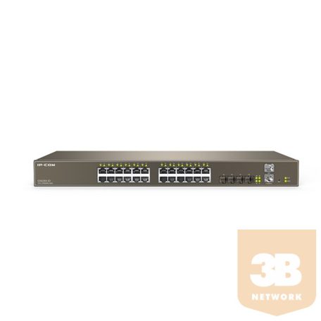 IP-COM Switch Vezérelhető - G5528X-EI (24x1Gbps; 2x 10Gbps SFP; 2x 10Gbps Stacking; 1x console; 1x menedzsment port; L3)