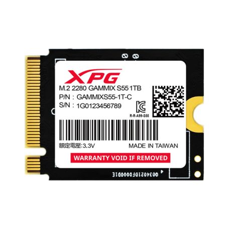 ADATA SSD 1TB - XPG GAMMIX S55 (M.2 2230, PCIe Gen 4x4, r:5000 MB/s, w:3700 MB/s)