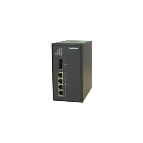 RAISECOM L2 DIN sínes menedzselhető ipari switch, 2x100/1000 SFP + 4xGE RJ45 + 1 alarm, (+AC TÁP!)