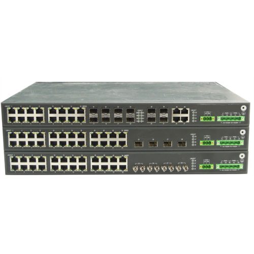 RAISECOM L3 menedzselhető ipari switch, 19"RM, 12x10G SFP+ +24xGE RJ45, (+ 2xAC TÁP!)