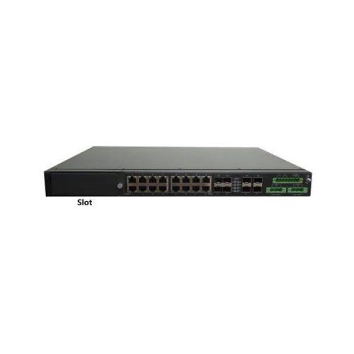 RAISECOM L2 menedzselhető ipari switch, 19"RM, 4x10G SFP++4xGE combo+12xGE RJ45+1 bővítőhely,1xDC