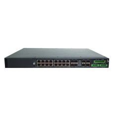   RAISECOM L2 PoE ipari switch,19"RM, 4x10G SFP++4xGE combo+12xGE RJ45 90W PoE+1 bővítőhely,2xDC,540W