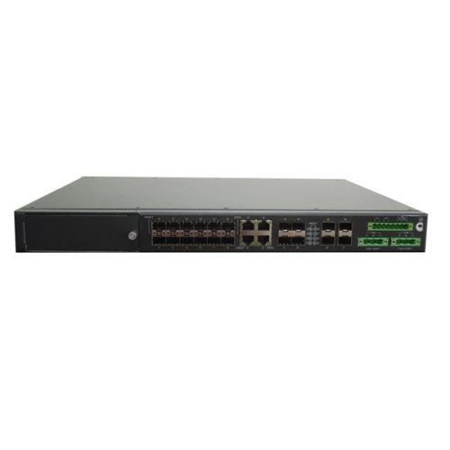 RAISECOM L2 menedzselhető ipari switch, 19"RM, 4x10G SFP++4xGE combo+12xGF SFP+1 bővítőhely,2xDC