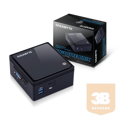 GIGABYTE PC BRIX Ultra Compact, Intel Celeron J3160 2.24 GHz, HDMI, LAN, WIFI, Bluetooth, 2,5" HDD hely, USB 3.0