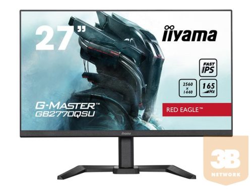 IIYAMA GB2770QSU-B5 27inch ETE IPS G-Master 2560x1440 165Hz 1000:1 400cd/m2 0.5ms HDMI DP 2xUSB-HUB 3.0 Speakers Black Tuner