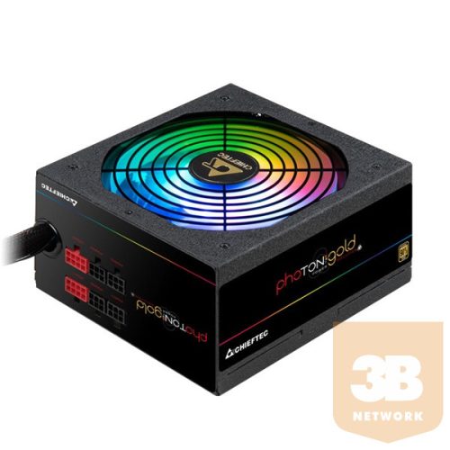 CHIEFTEC Tápegység Moduláris, Photon Gold 650W, 14cm, RGB világítás, ATX BOX