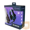 MARWUS GH602 vezetékes ergonomikus RGB gamer headset mikrofonnal, USB+2x3,5 mm jack csatlakozóval