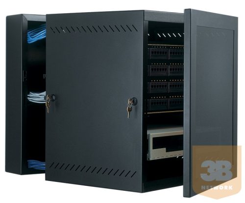 Great Lakes GL12WM 12U 610 x 540 x 622 kétrészes fali rack szekrény, üveg ajtóval