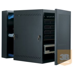   Great Lakes GL19WM 19U 910 x 540 x 622 kétrészes fali rack szekrény, üveg ajtóval