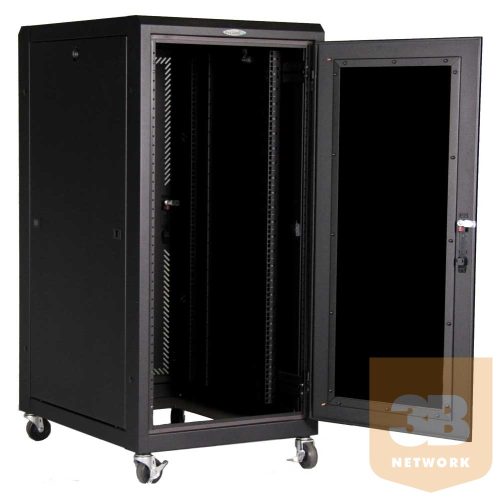 Great Lakes GL24E-6060G-BL 24U 600 x 600 19"-os álló rack szekrény