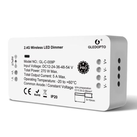 Gledopto Zigbee Pro Dimmer LED vezérlés Zigbee RF 12V 24V 36V 48V 54V DC