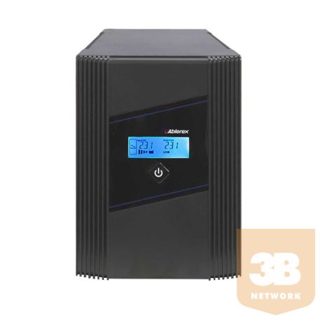 ABLEREX UPS, GLAMOR GR1500, 3xIEC+2xSchuko, 1500VA (900 W) LINE-INTERACTIVE szünetmentes tápegység, torony, LCD