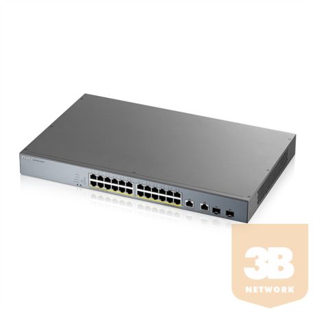 ZYXEL Switch GS1350-26HP, 26 Port managed CCTV PoE, long range, 375W