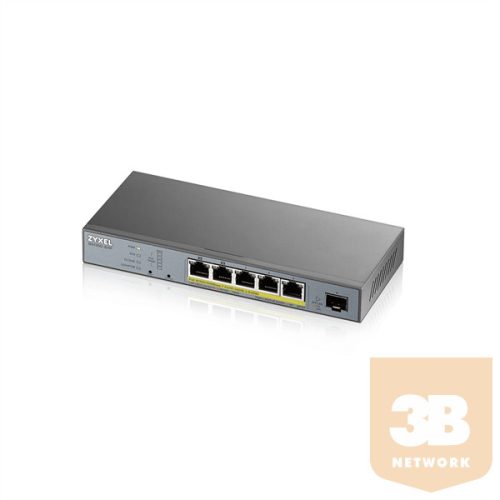 ZYXEL Switch GS1350-6HP, 6 Port managed CCTV PoE, long range, 60W, 802.3BT