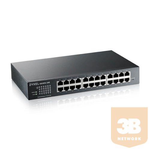 ZYXEL Switch 24x1000Mbps Fémházas Menedzselhető, Rackes (24GbE port), GS1915-24E-EU0101F