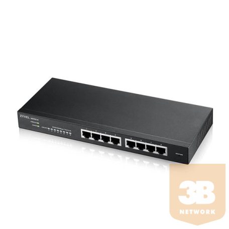 ZYXEL Switch 8x1000Mbps, Fémházas, Menedzselhető (8GbE port), GS1915-8-EU0101F