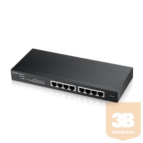 ZYXEL Switch 8x1000Mbps, Fémházas, Menedzselhető (8GbE port), GS1915-8-EU0101F