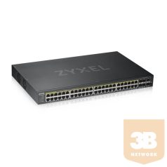   ZYXEL Switch 44x1000Mbps (44xPOE) + 4xGigabit kombó SFP+ 2xGigabit SFP, Fémházas Menedzselhető (48GbE POE port), GS1920-