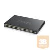 ZYXEL Switch 44x1000Mbps (44xPOE) + 4xGigabit kombó SFP+ 2xGigabit SFP, Fémházas Menedzselhető (48GbE POE port), GS1920-