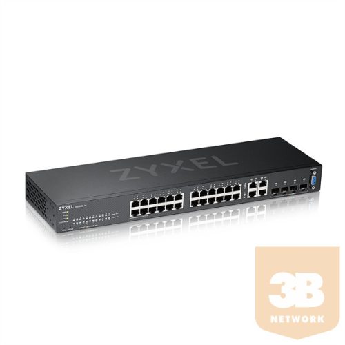 ZYXEL Switch  24x1000Mbps + 4xGigabit kombó SFP, Menedzselhető Rackes, GS2220-28-EU0101F